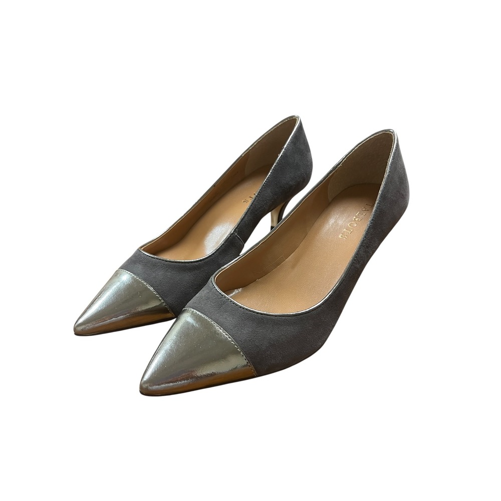 TALBOTS Diane Cap Point Toe Pumps Low Heels Shoes 7 Suede Office Chic Classic